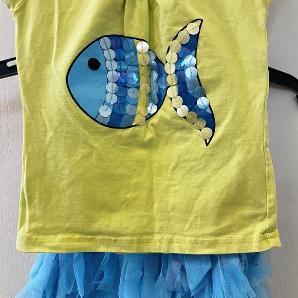 LoffF Girls Sequin Fish Top and Tulle Skirt 2-Pc Set Size 98 US 2T - Picture 4 of 14